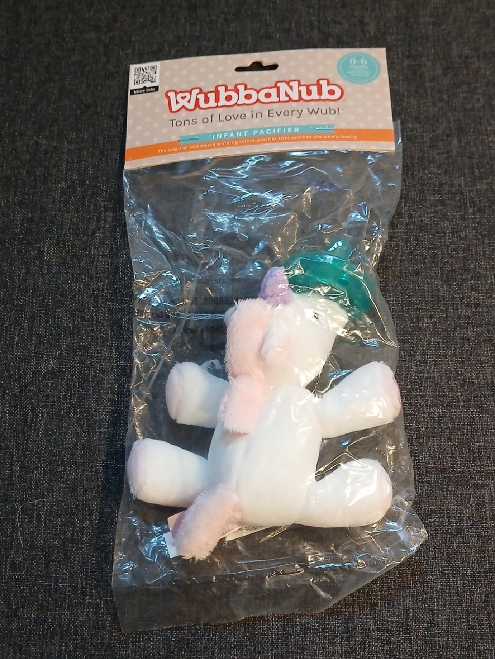 WubbaNub Plush Unicorn Infant Pacifier - White & Pink